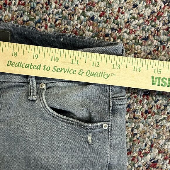 Mother The Looker Gray Medium Wash High Rise Distressed Fray Ankle Jeans Size 27 - Picture 13 of 16